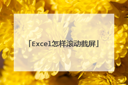 Excel怎样滚动截屏