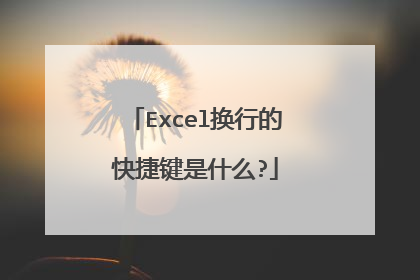 Excel换行的快捷键是什么?