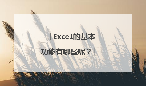 Excel的基本功能有哪些呢？
