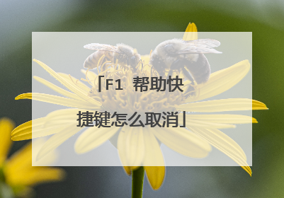 F1 帮助快捷键怎么取消