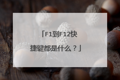 F1到F12快捷键都是什么?