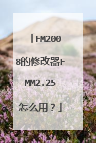 FM2008的修改器FMM2.25怎么用？