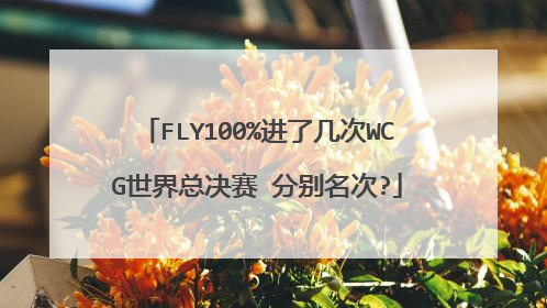 FLY100%进了几次WCG世界总决赛 分别名次?