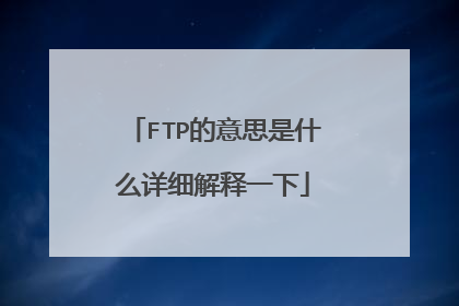FTP的意思是什么详细解释一下