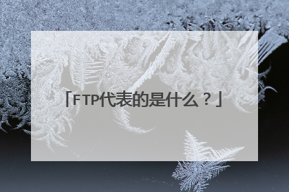 FTP代表的是什么?
