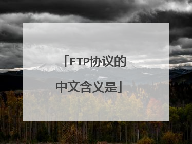 FTP协议的中文含义是