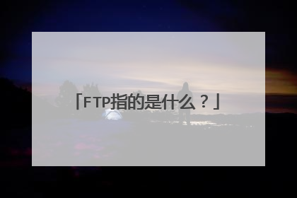FTP指的是什么？