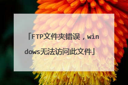 FTP文件夹错误,windows无法访问此文件