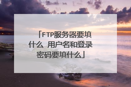 FTP服务器要填什么 用户名和登录密码要填什么