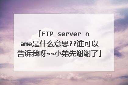 FTP server name是什么意思??谁可以告诉我呀~~小弟先谢谢了