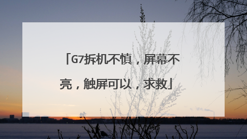G7拆机不慎,屏幕不亮,触屏可以,求救