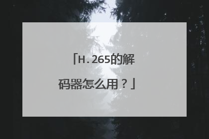 H.265的解码器怎么用？