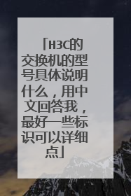 H3C的交换机的型号具体说明什么，用中文回答我，最好一些标识可以详细点