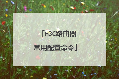 H3C路由器常用配置命令