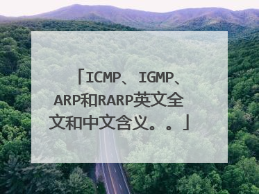 ICMP、IGMP、ARP和RARP英文全文和中文含义。。