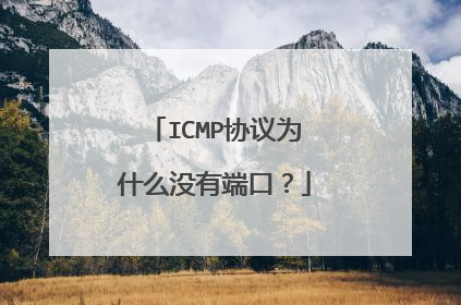 ICMP协议为什么没有端口?