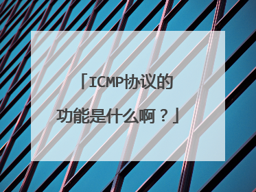ICMP协议的功能是什么啊？