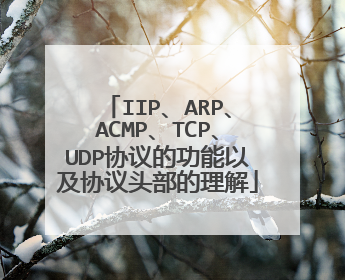 IIP、ARP、ACMP、TCP、UDP协议的功能以及协议头部的理解