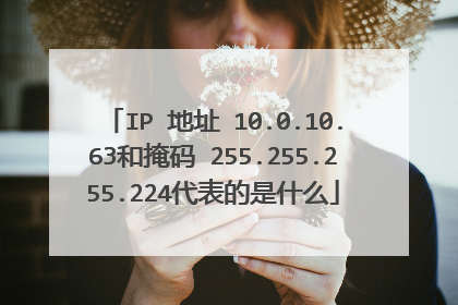 IP 地址 10.0.10.63和掩码 255.255.255.224代表的是什么