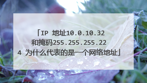 IP 地址10.0.10.32 和掩码255.255.255.224 为什么代表的是一个网络地址