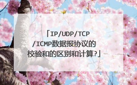 IP/UDP/TCP/ICMP数据报协议的校验和的区别和计算?