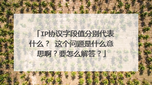 IP协议字段值分别代表什么? 这个问题是什么意思啊?要怎么解答?