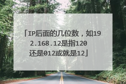 IP后面的几位数，如192.168.12是指120还是012或就是12
