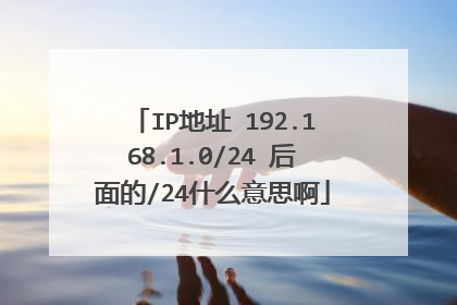 IP地址 192.168.1.0/24 后面的/24什么意思啊