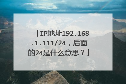 IP地址192.168.1.111/24，后面的24是什么意思？