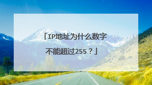 IP地址为什么数字不能超过255?