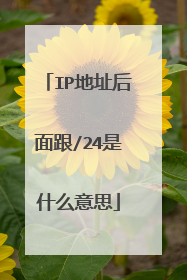 IP地址后面跟/24是什么意思