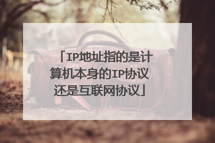 IP地址指的是计算机本身的IP协议还是互联网协议