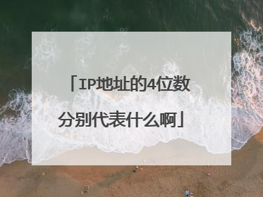 IP地址的4位数分别代表什么啊