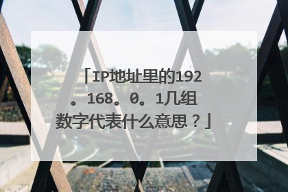 IP地址里的192。168。0。1几组数字代表什么意思？