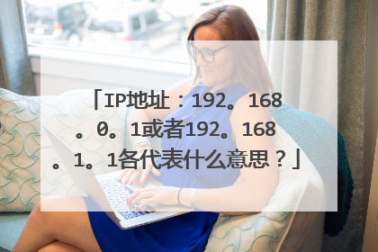 IP地址:192。168。0。1或者192。168。1。1各代表什么意思?