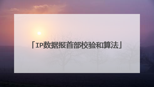 IP数据报首部校验和算法