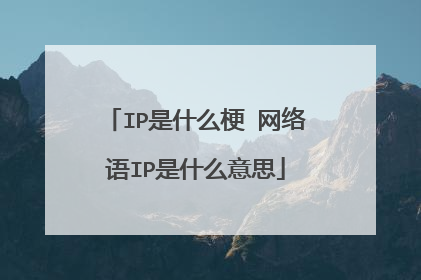 IP是什么梗 网络语IP是什么意思