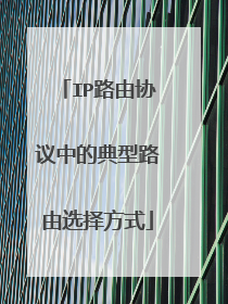 IP路由协议中的典型路由选择方式