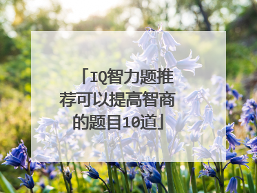 IQ智力题推荐可以提高智商的题目10道