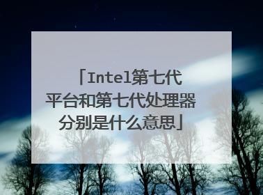 Intel第七代平台和第七代处理器分别是什么意思