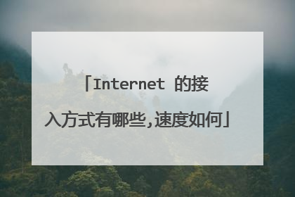 Internet 的接入方式有哪些,速度如何