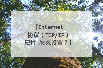 Internet 协议(TCP/IP)属性 怎么设置?
