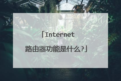 Internet 路由器功能是什么?