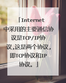 Internet中采用的主要通信协议是TCP/IP协议,这是两个协议,即TCP协议和IP协议。