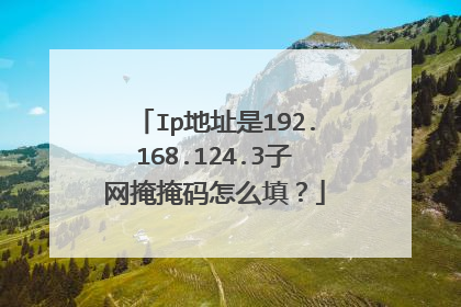 Ip地址是192.168.124.3子网掩掩码怎么填?
