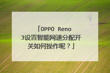 OPPO Reno3设置智能网速分配开关如何操作呢？