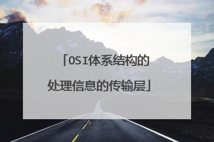 OSI体系结构的处理信息的传输层