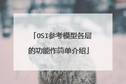 OSI参考模型各层的功能作简单介绍
