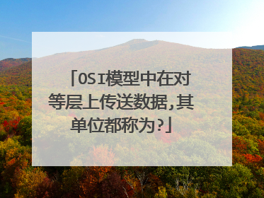 OSI模型中在对等层上传送数据,其单位都称为?