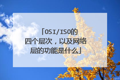 OSI/ISO的四个层次，以及网络层的功能是什么